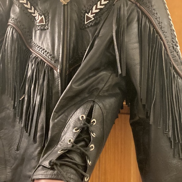 Genuine Leather jacket with beading and fringe - Picture 2 of 12